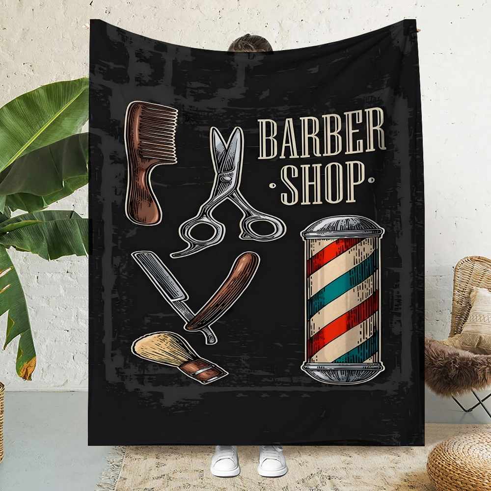 Mens Grooming Barber - Koc w stylu vintage z motywem