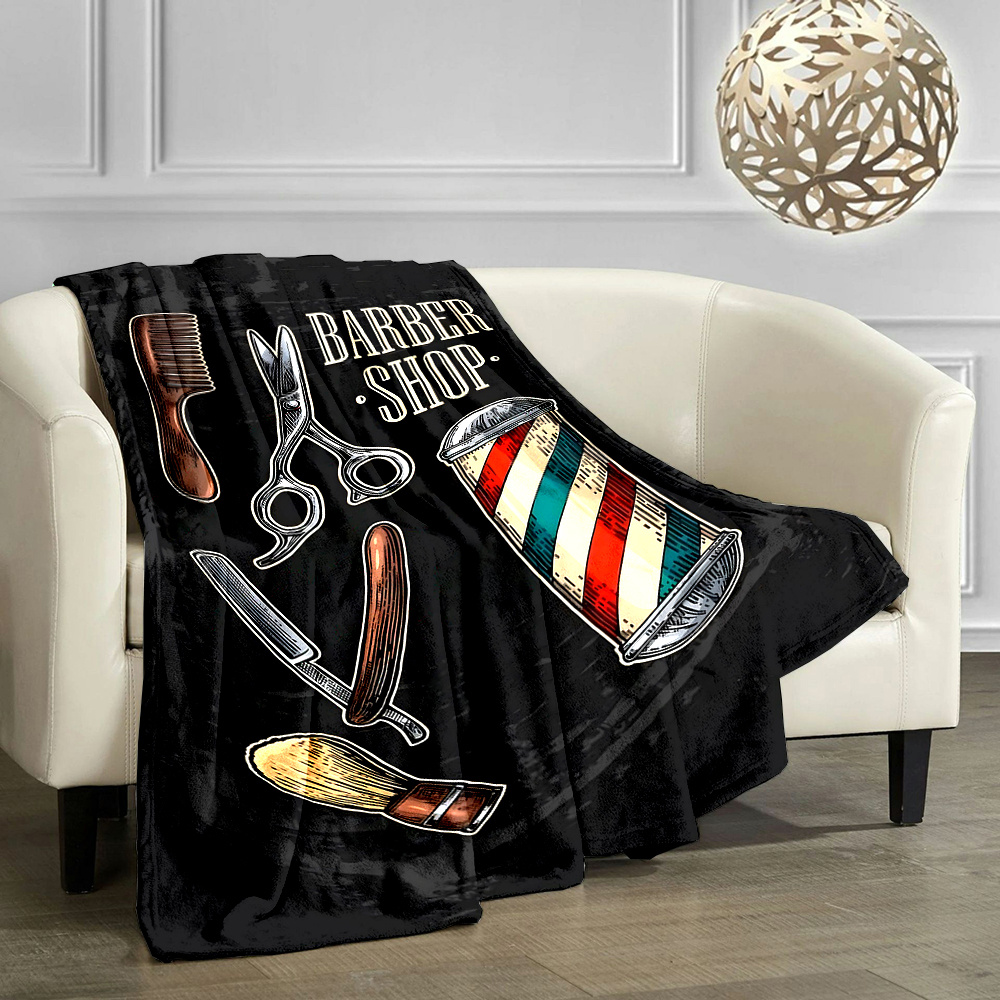 Koc w stylu vintage z motywem  – Mens Grooming Barber recenzja i cena