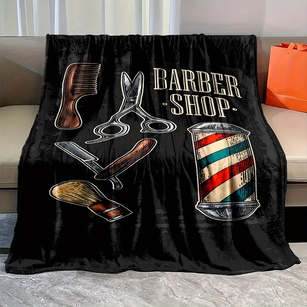 Koc w stylu vintage z motywem  – Mens Grooming Barber recenzja i cena
