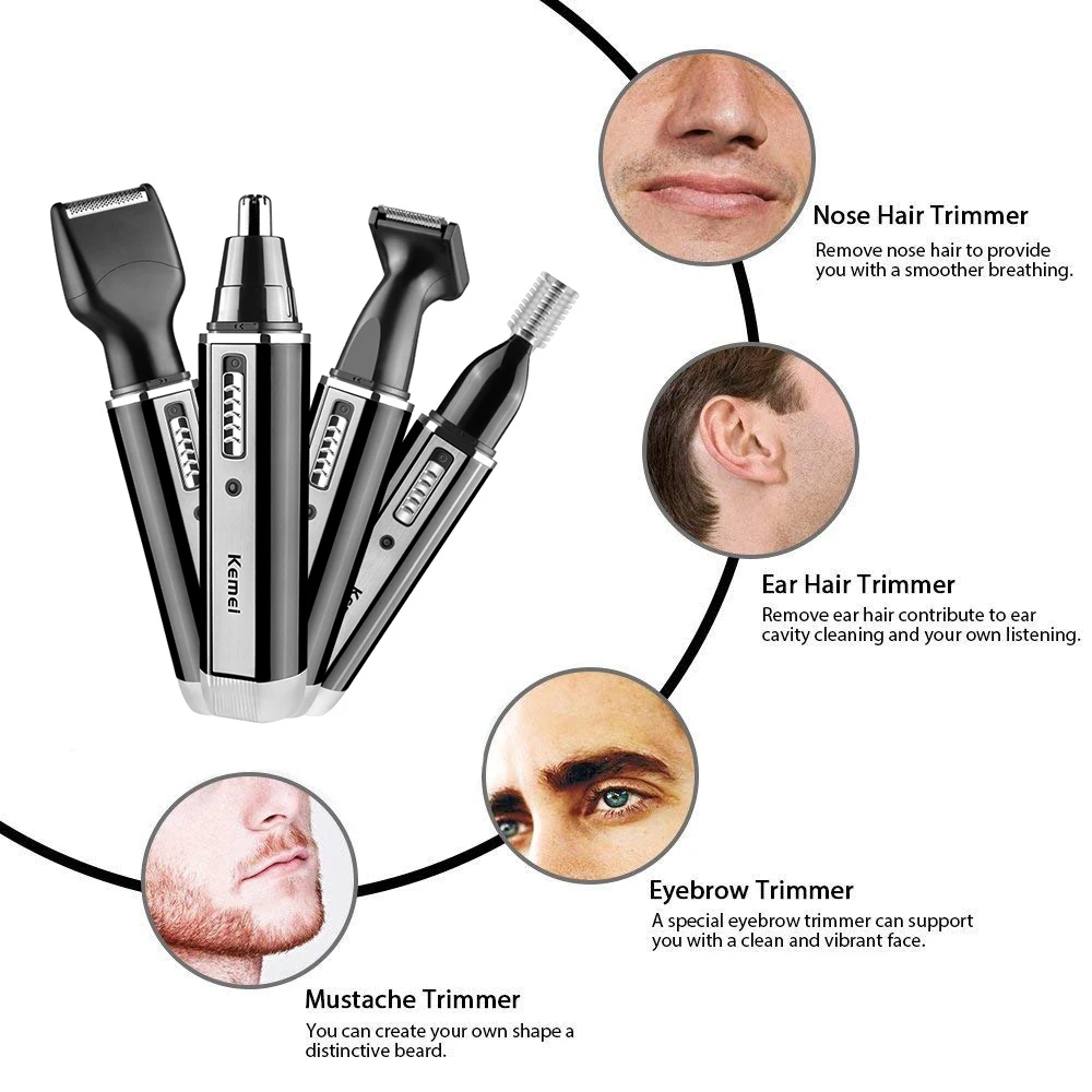 Kemei Trymer 4 w 1 dla mężczyz – Men'S Grooming Nose And Ear recenzja i cena